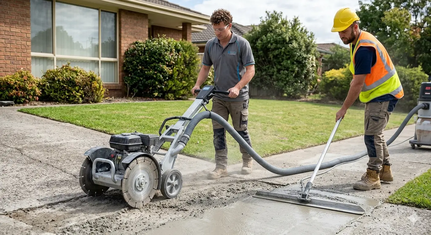 Professional Concrete Leveling New Lenox IL in a residential driveway